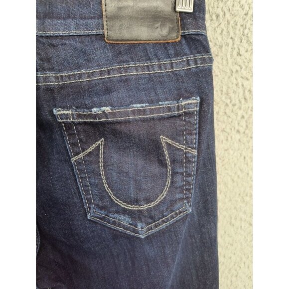 True Religion Brand Jeans Womens 26 Skinny Blue Distressed Pocket - Picture 7 of 14